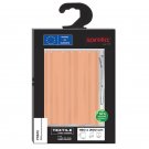 duschdraperi peach aprikosfärgat leijma