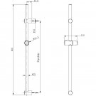 Svart duschset med felxibla fästen på stången mått