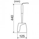 grå toalettborste, silikonhuvud mått