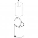 svart pedalhink med mjukstängande lock fyrkantig pedalhink skiss