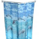 vit duschdraperistång vinkelstång utan stag i taket duschy med delfindraperi