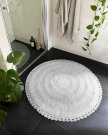 tjock rund badrumsmatta vit wasa ecotextil