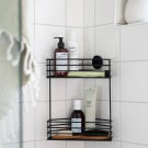 duschhylla för hörn, svart, självhäftande,limma