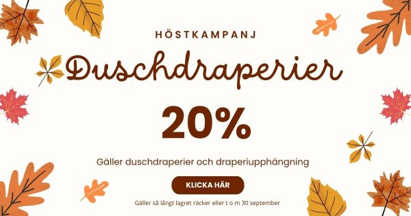 Piffa upp badrummet? 20% på duschdraperier!