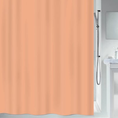 duschdraperi peach persikofärgat leijma