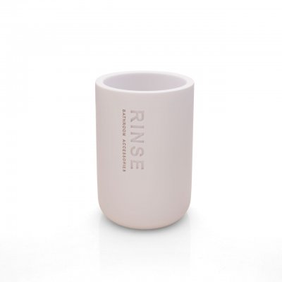 ljusrosa tandborstmugg med text