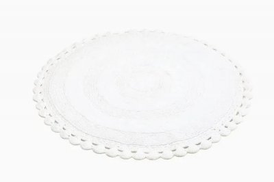 tjock rund badrumsmatta vit wasa ecotextil