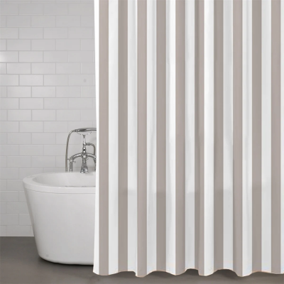 duschdraperi Redlunds beige och vitt ränder