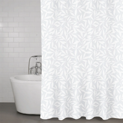 duschdraperi Redlunds leaves vitt löv