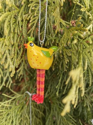 påskpynt tupp att hänga i påskriset gul trademan