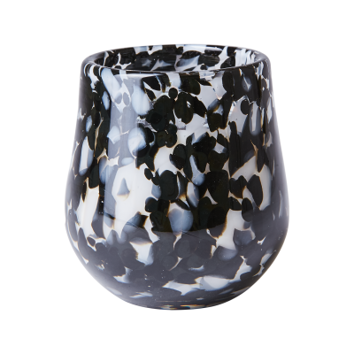 affari doftljus WILD ljuslykta i svart och vitt glas