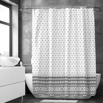 etol duschdraperi luse vitt med grått mönster av luse kofta miljöbild