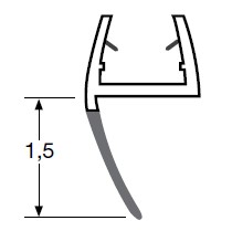 släplist duschvägg 8 mm tjockt glas