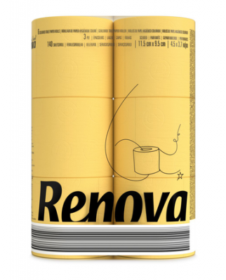 toapapper 72-pack toalettpapper färgat toalettpapper gult