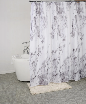 duschdraperi Redlunds marmormönster gråfärgat