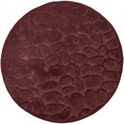 memory foam vinröd badrumsmatta rund