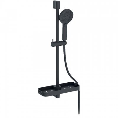 Svart duschset med fasta fästen arrow slimline black edition