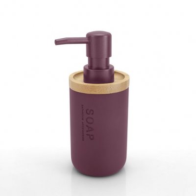 tvålpump vinröd bambu