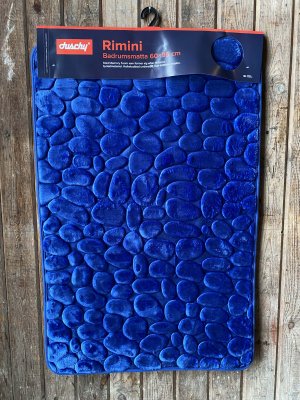 badrumsmatta memory foam mörkblå 60x95 cm
