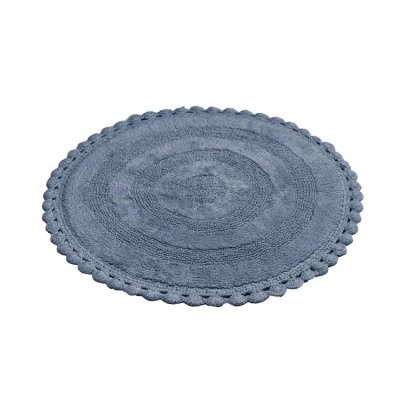 tjock rund badrumsmatta gråblå wasa ecotextil
