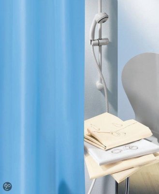 blått duschdraperi spirella altro