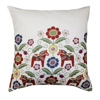 kuddforal med mönster av dalahästar och kurbits redlunds