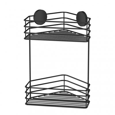 duschhylla för hörn, svart, självhäftande,limma