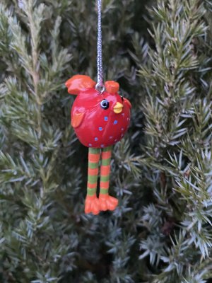 Påskpynt röd tupp till påskriset