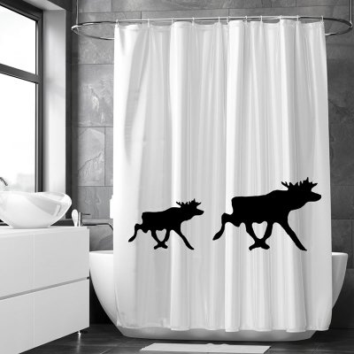 etol duschdraperi med älgar elch moose showercurtain